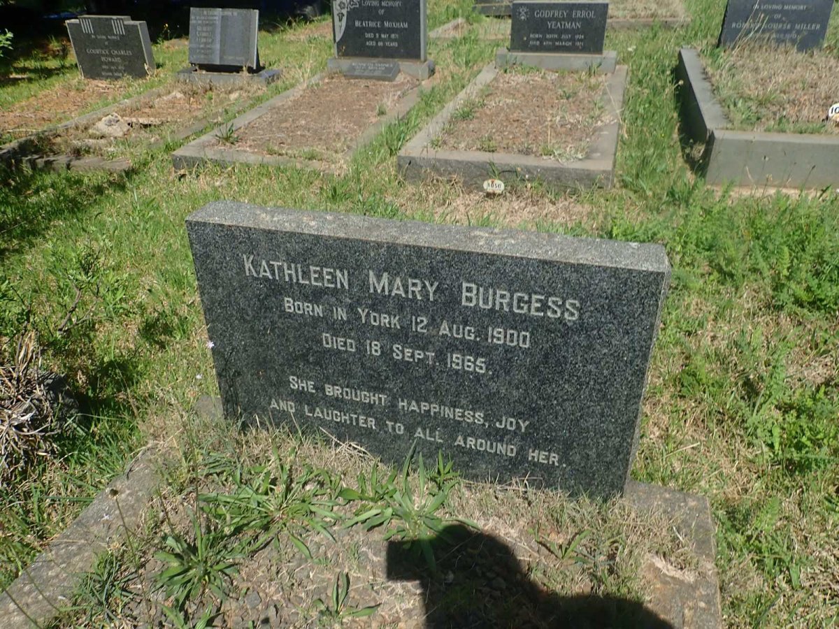 BURGESS Kathleen Mary 1900-1965