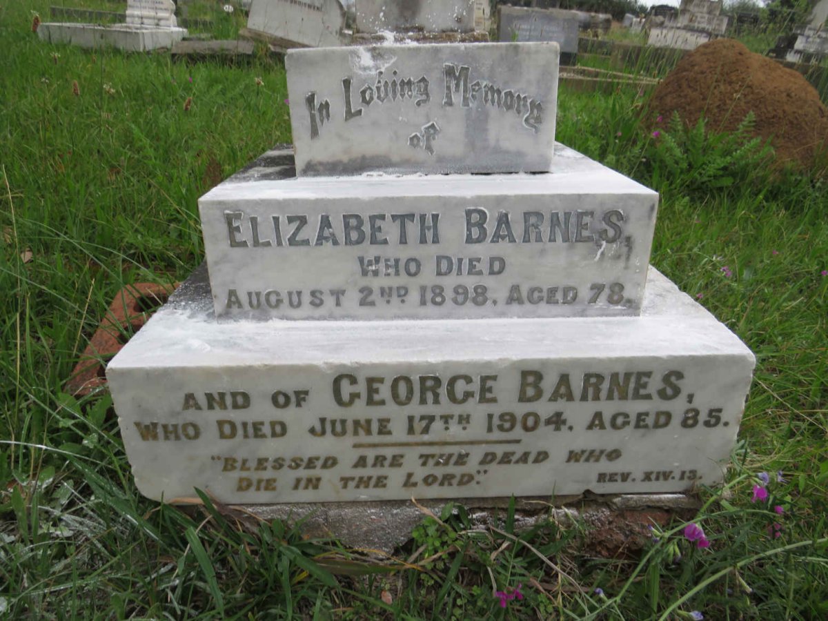 BARNES George -1904 &amp; Elizabeth -1898