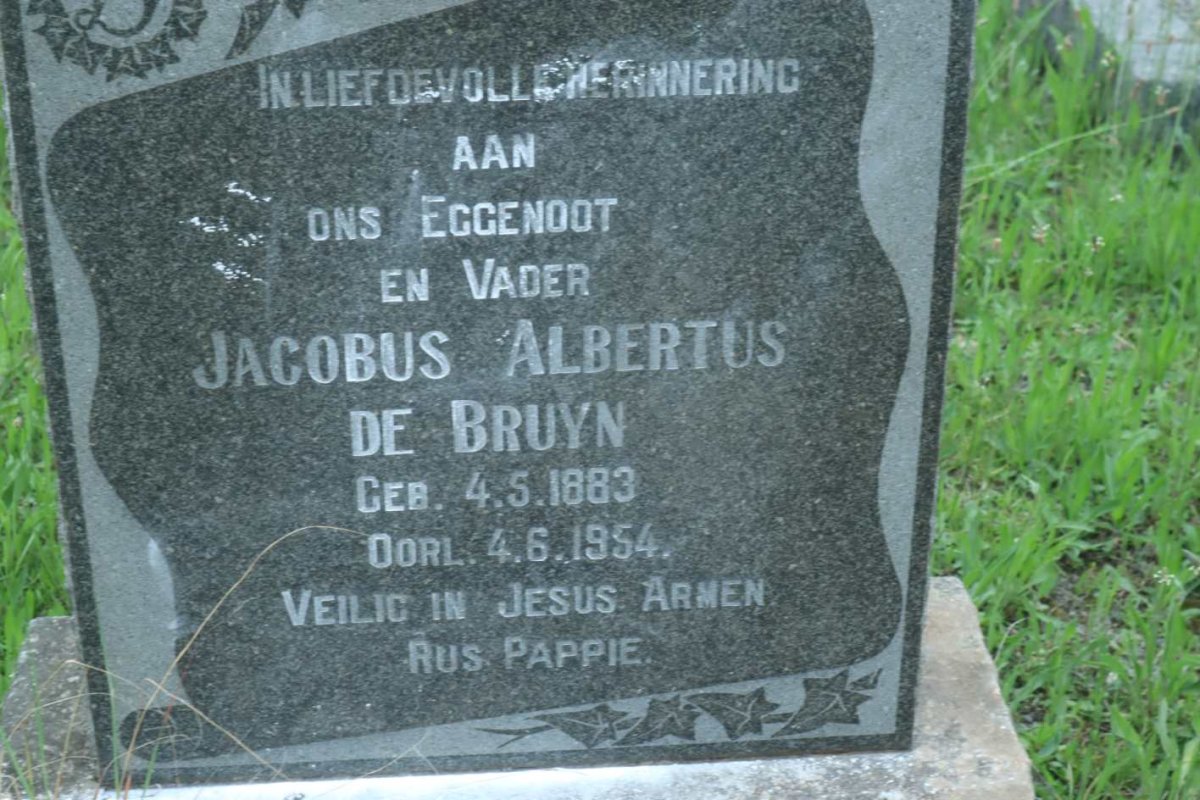 BRUYN Jacobus Albertus, de 1883-1954
