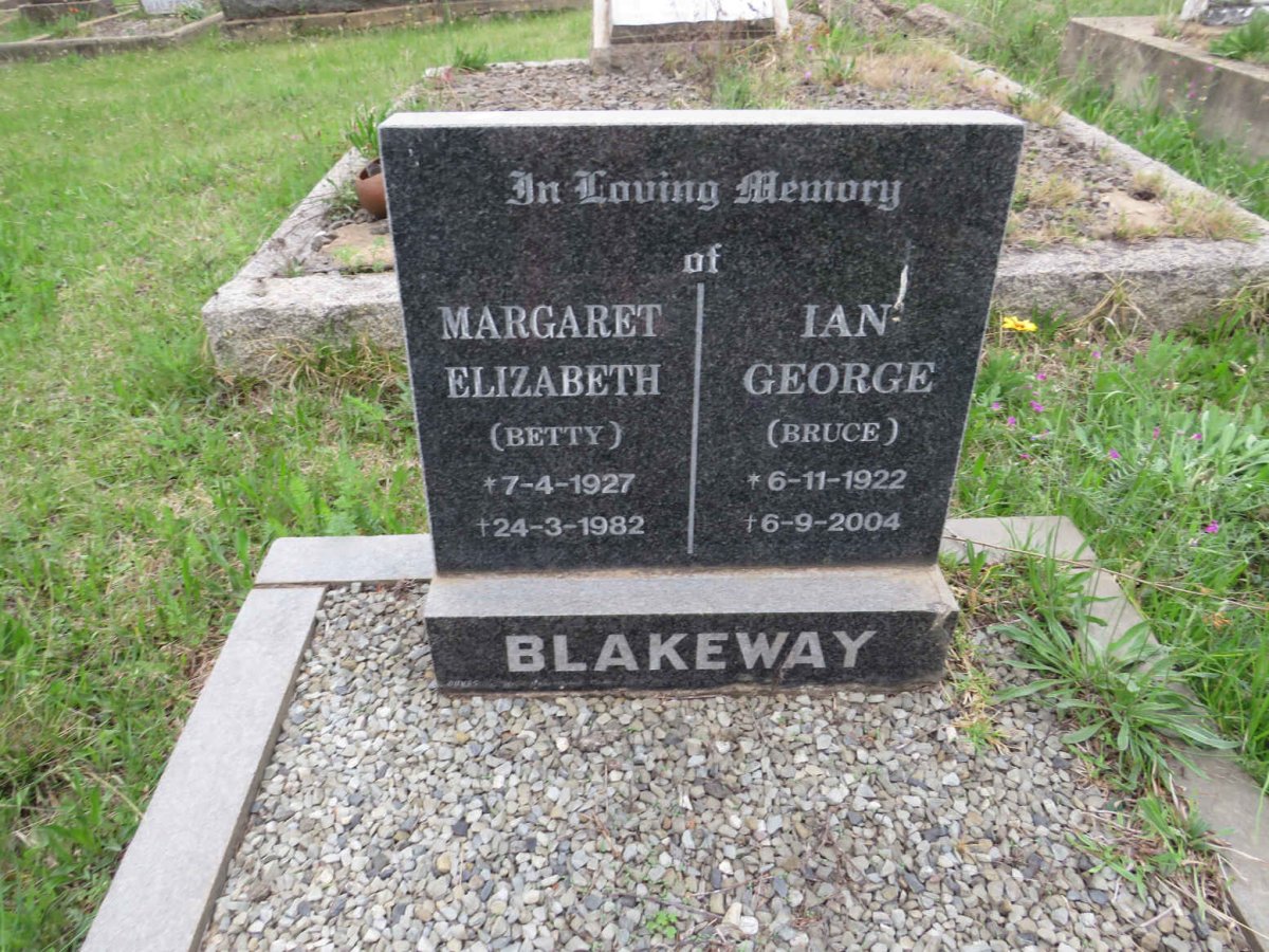 BLAKEWAY Ian George 1922-2004 &amp; Margaret Elizabeth 1927-1982