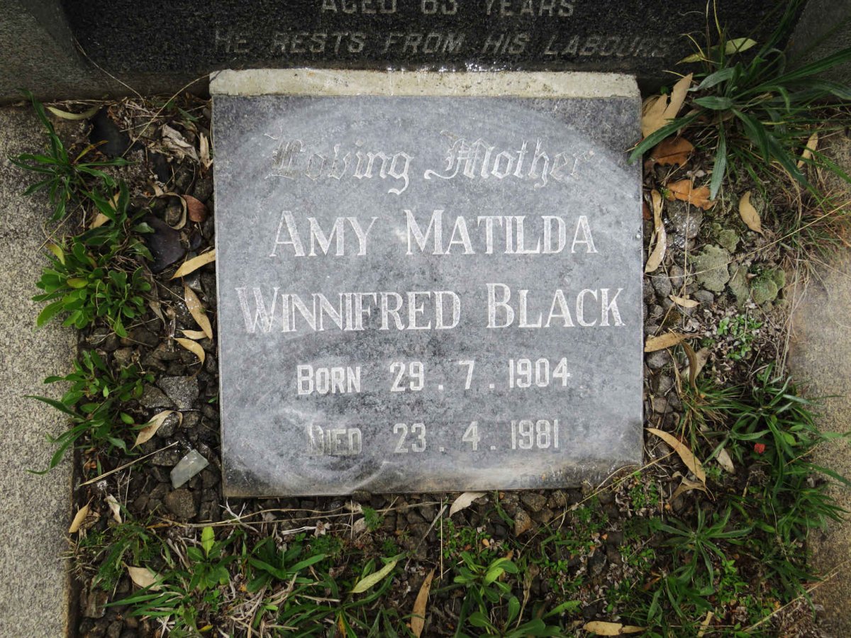 BLACK Amy Matilda Winnifred 1904-1981