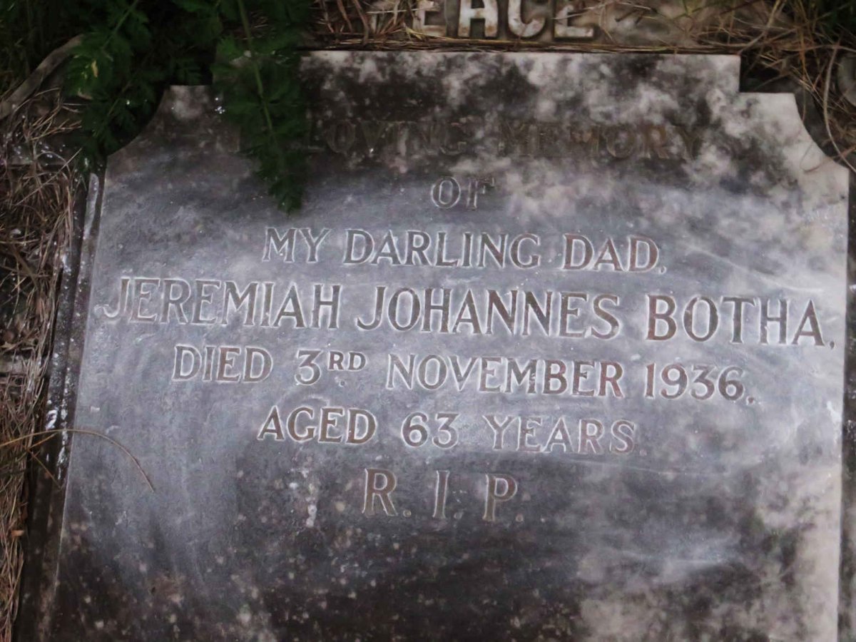 BOTHA Jeremiah Johannes -1936