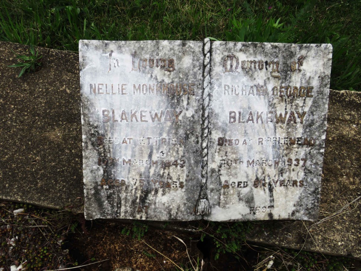 BLAKEWAY Richard George -1937 &amp; Nellie Monkhouse -1942