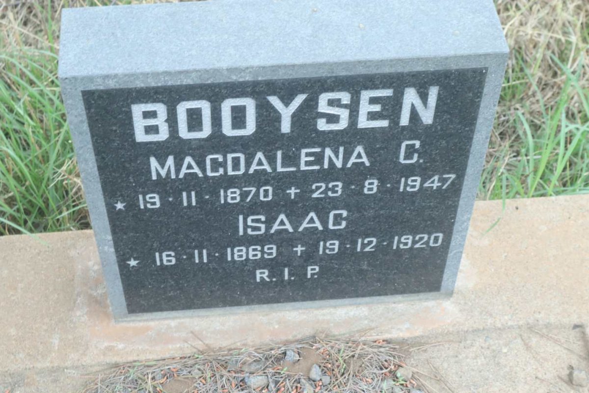 BOOYSEN Isaac 1869-1920 &amp; Magdalena C. 1870-1947