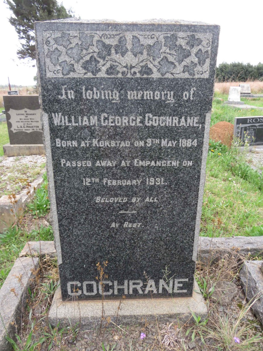 COCHRANE William George 1884-1931