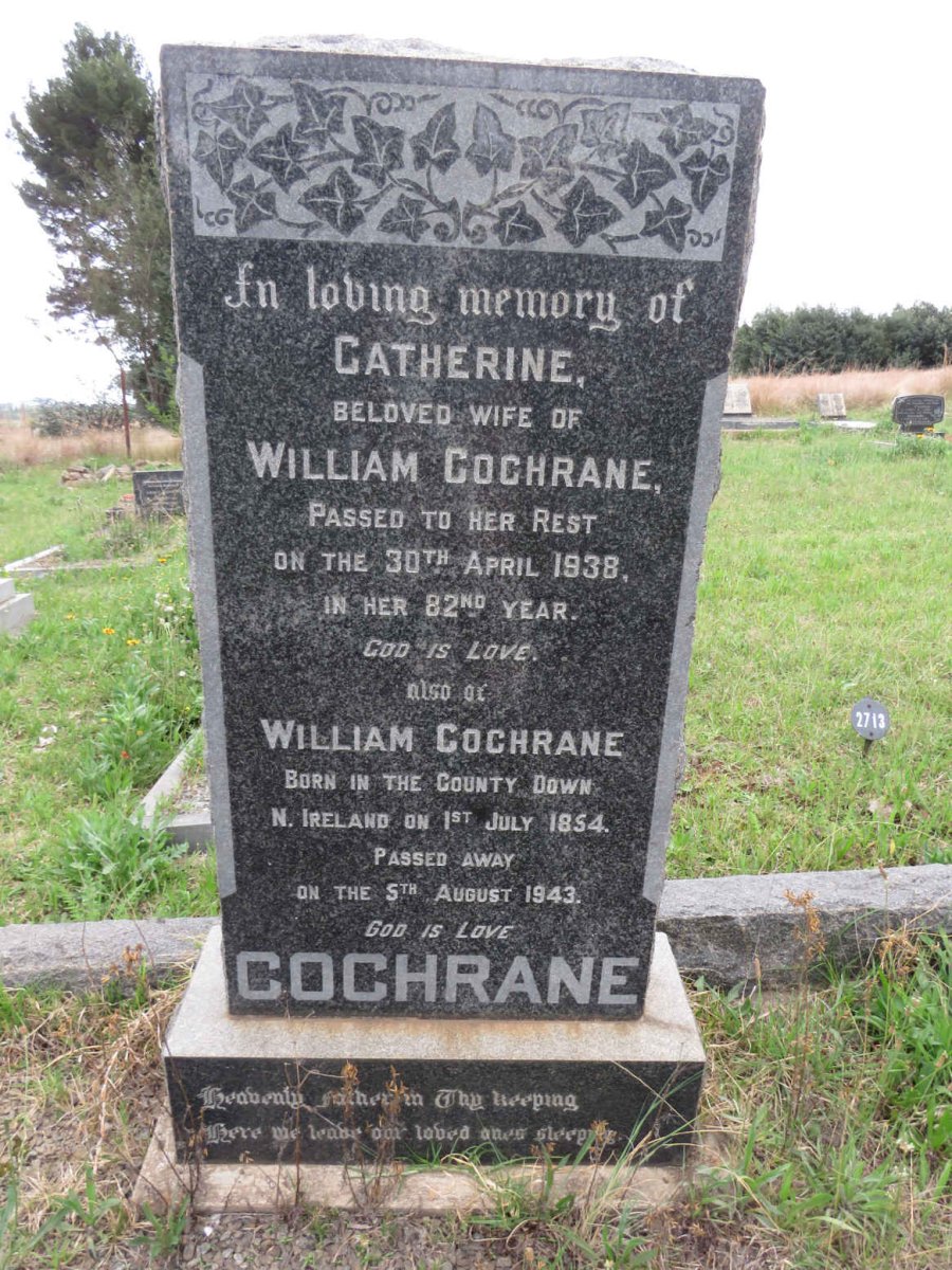 COCHRANE William 1854-1943 &amp; Catherine -1938