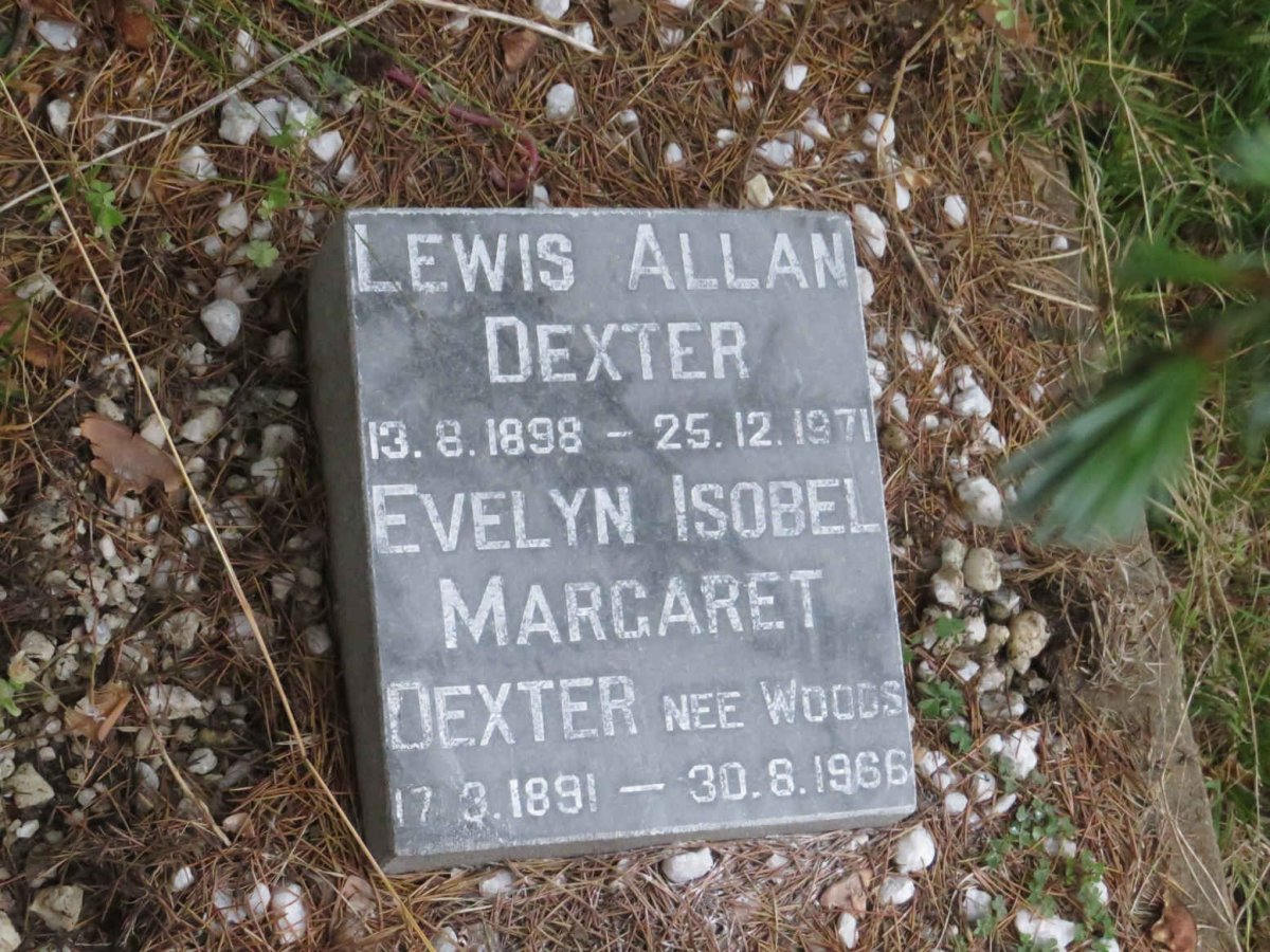 DEXTER Lewis Allan 1898-1971 &amp; Evelyn Isobel Margaret WOODS 1891-1966