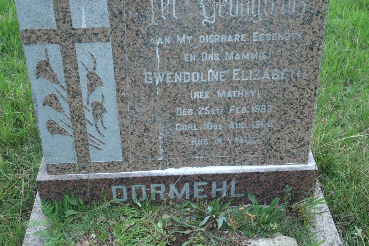 DORMEHL Gwendoline Elizabeth nee MATHEY 1903-1960