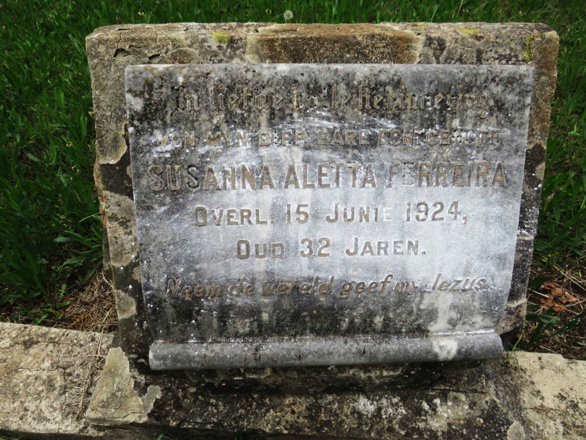 FERREIRA Susanna Aletta -1924