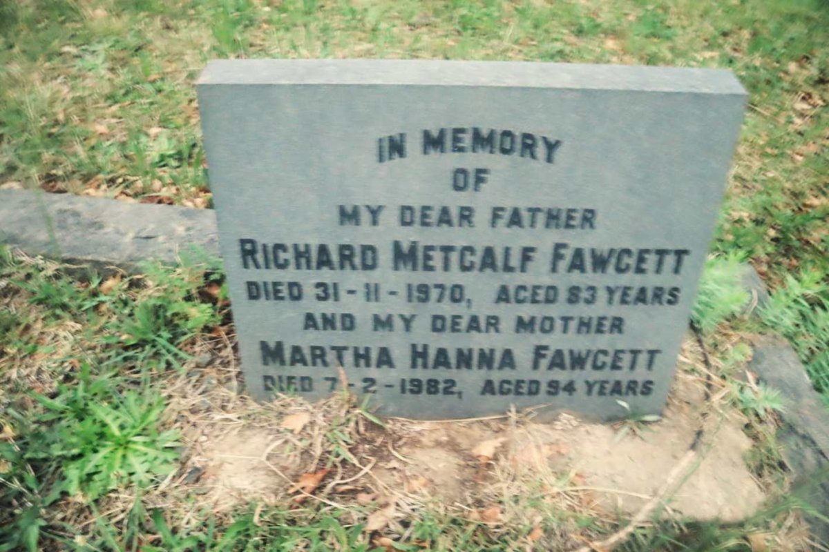 FAWCETT Richard Metcalf -1970 &amp; Martha Hanna -1982