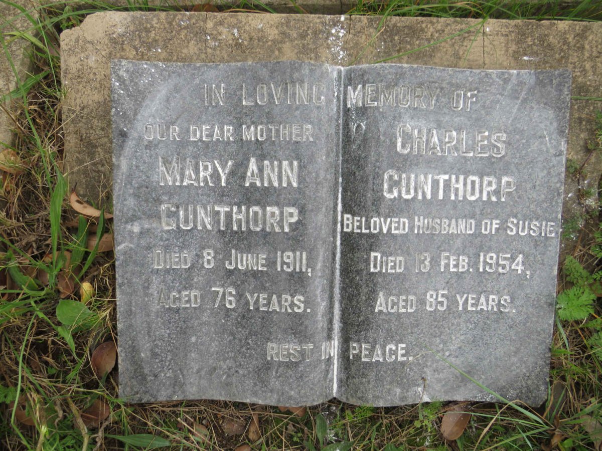 GUNTHORP Mary Ann -1911 :: GUNTHORP Charles -1954