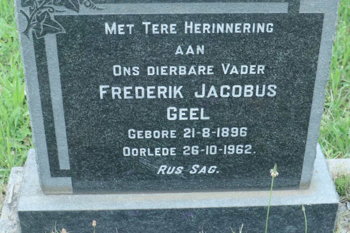 GEEL Frederik Jacobus 1896-1962