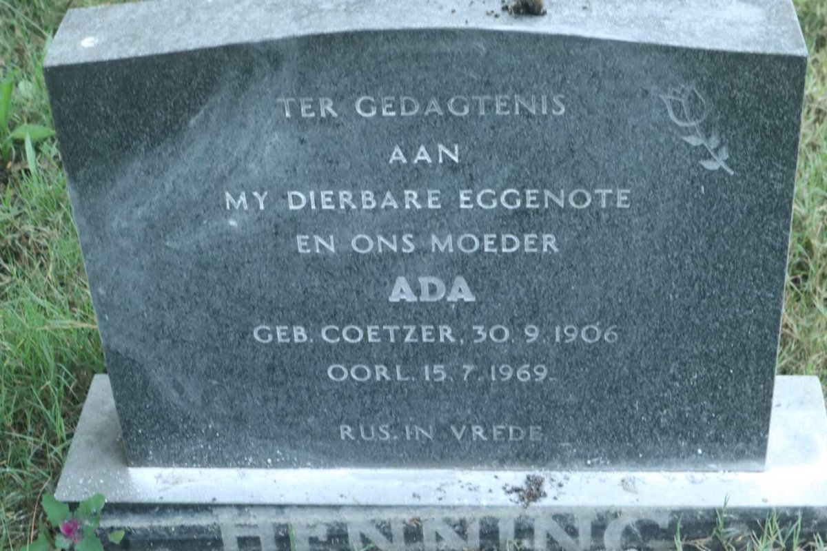 HENNING Ada nee COETZER 1906-1969