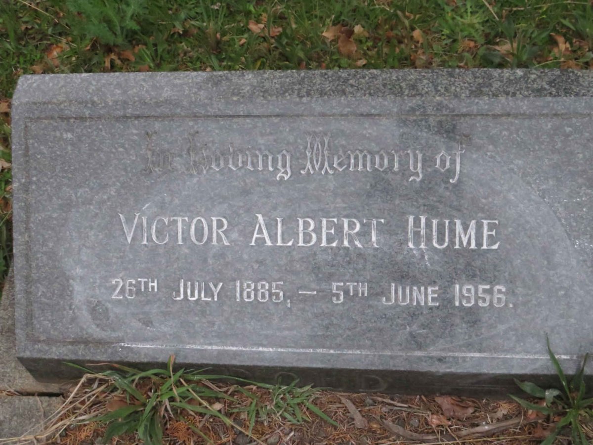 HUME Victor Albert 1885-1956