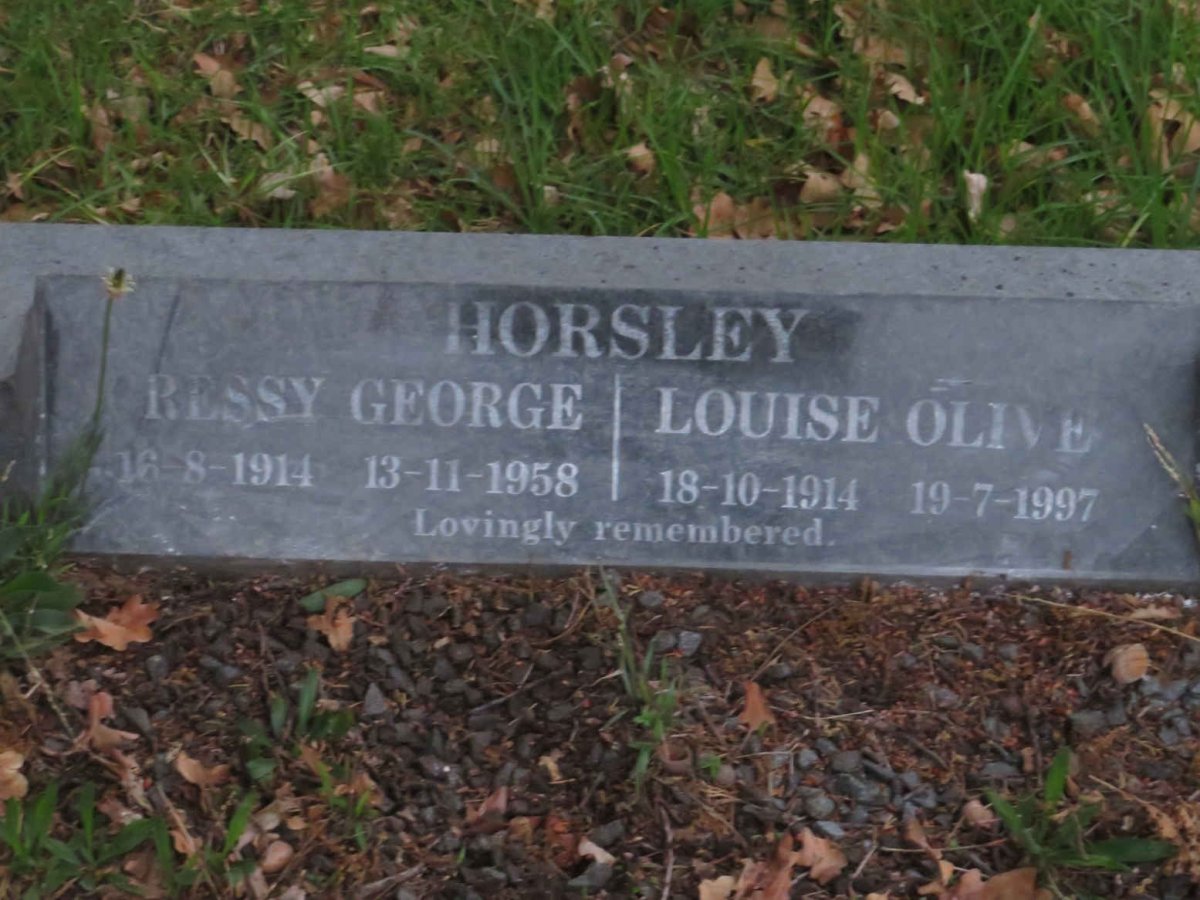HORSLEY Ressey George 1914-1958 &amp; Louise Olive 1914-1997