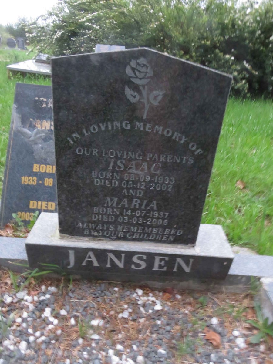 JANSEN Isaac 1933-2002 &amp; Maria 1937-2006