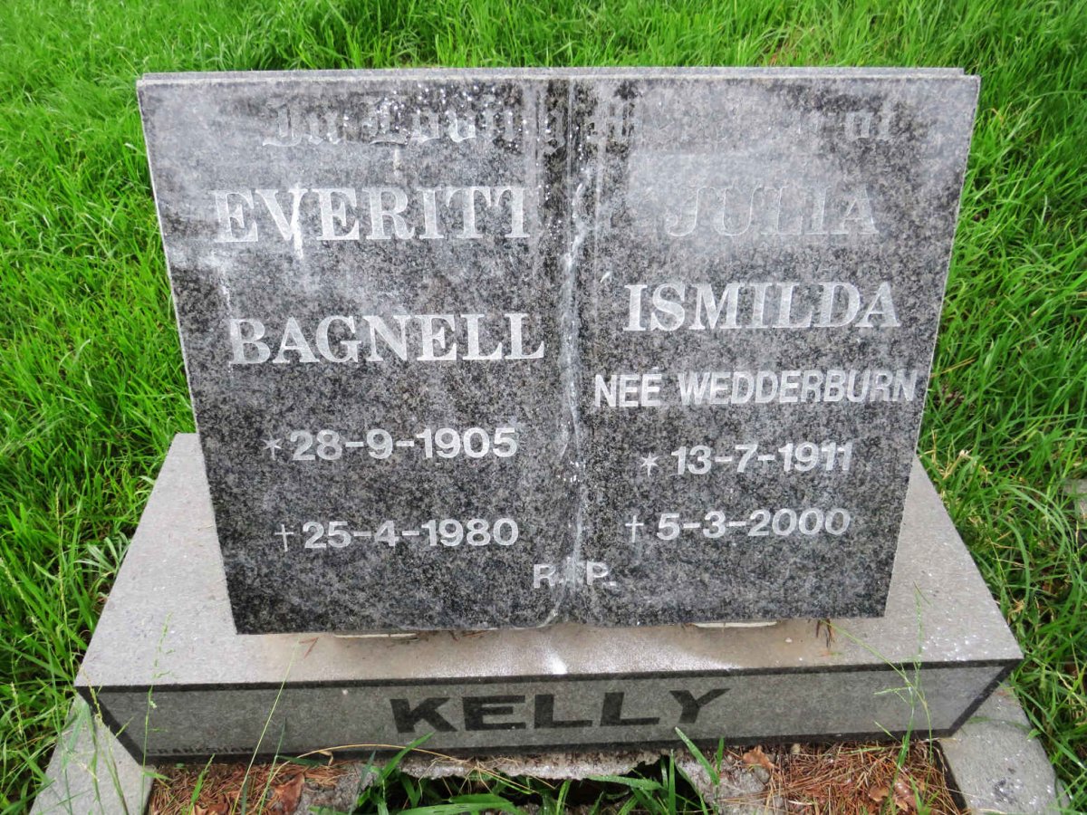 KELLY Everitt Bagnell 1905-1980 &amp; Julia Ismilda WEDDERBURN 1911-2000