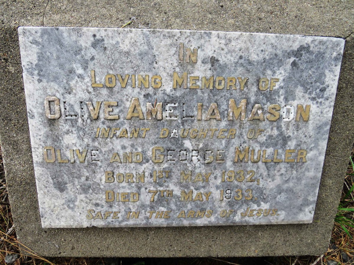 MULLER Olive Amelia Mason 1932-1933