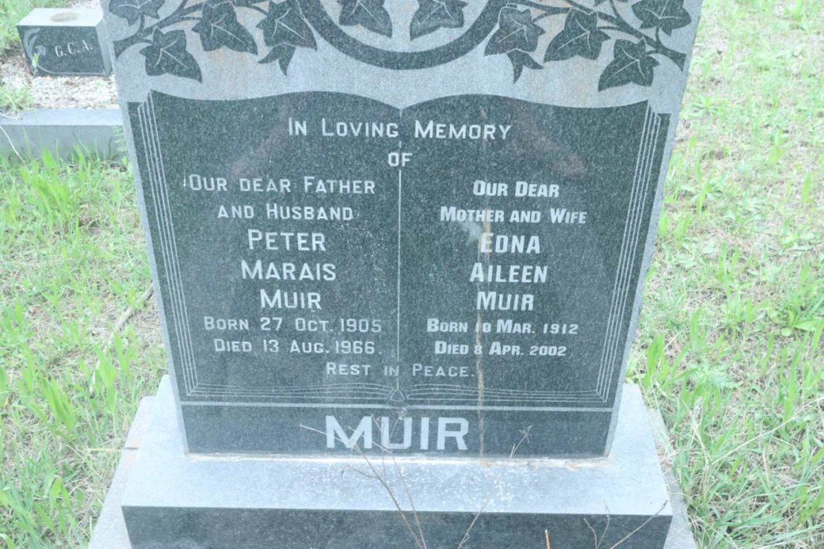 MUIR Peter Marais 1905-1966 &amp; Edna Aileen 1912-2002