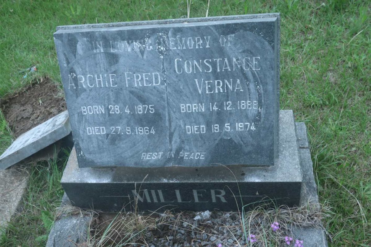 MILLER Archie Fred 1875-1964 &amp; Constance Verna 1988-1974