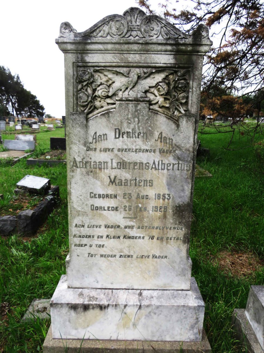 MAARTENS Adriaan Lourens Albertus 1853-1929