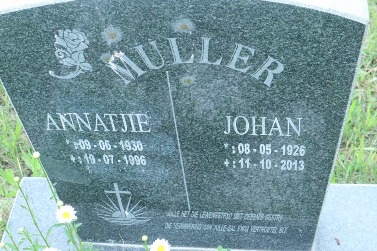 MULLER Johan 1926-2013 &amp; Annatjie 1930-1996