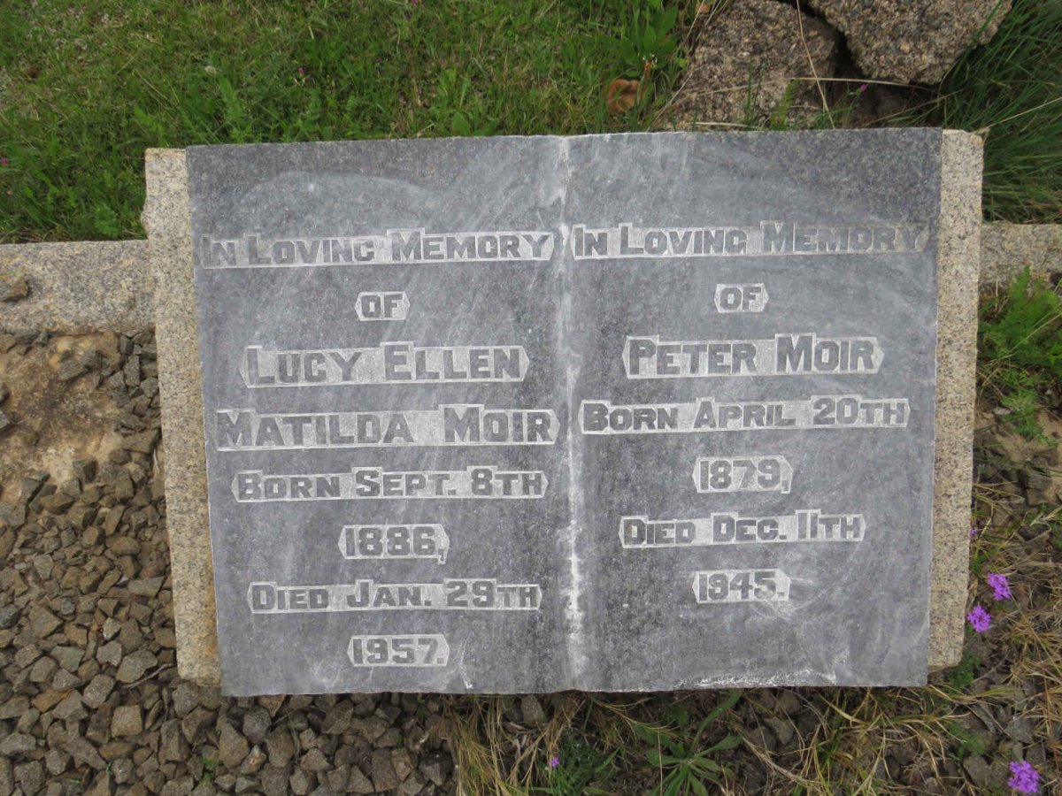 MOIR Peter 1879-1945 &amp; Lucy Ellen Matilda 1886-1957