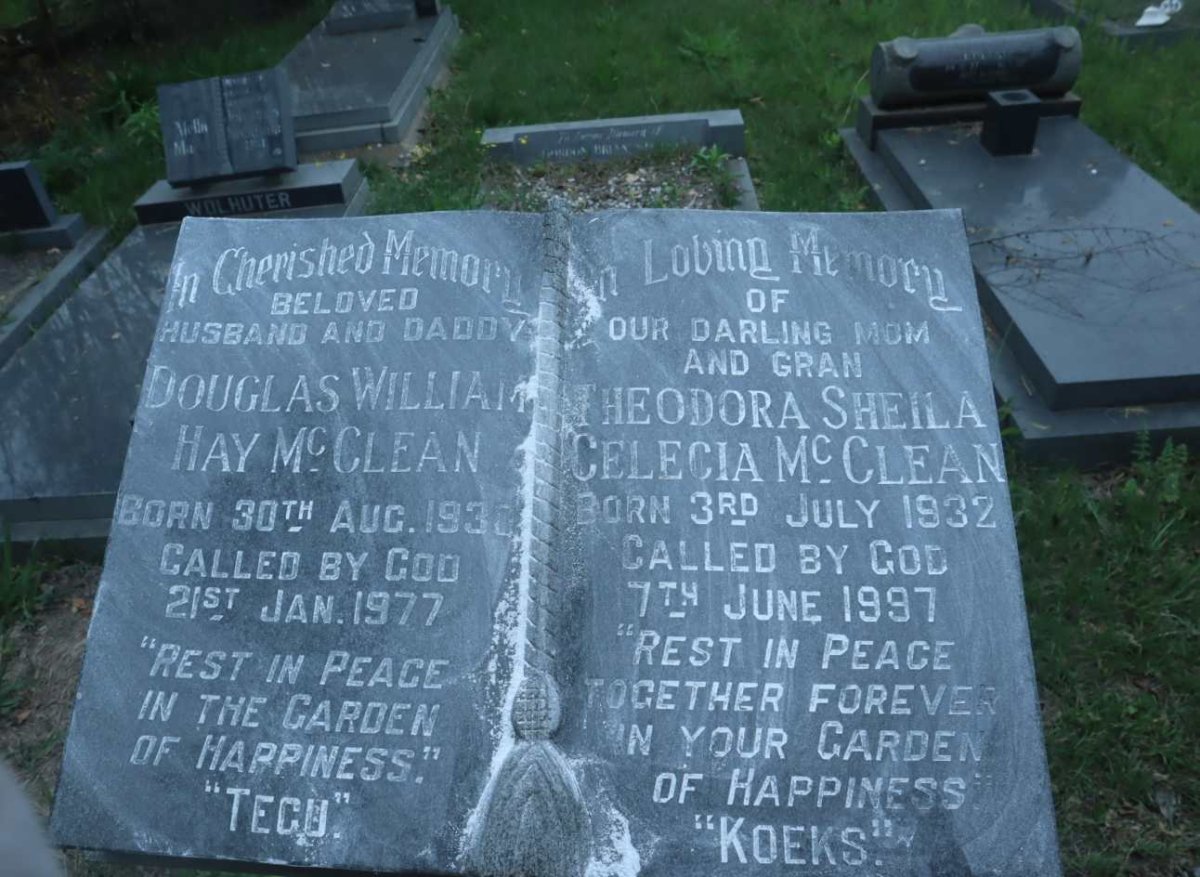 McCLEAN Douglas William Hay 1930-1977 &amp; Theodora Sheila Celecia 1932-1997