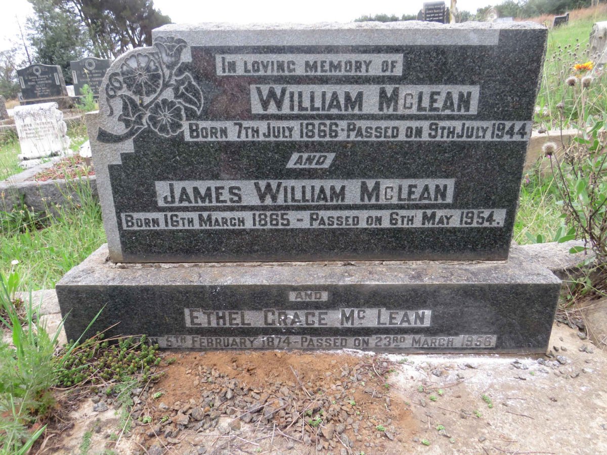 McLEAN William 1866-1944 :: McLEAN James William 1865-1954 &amp; Ethel Grace 1874-1956