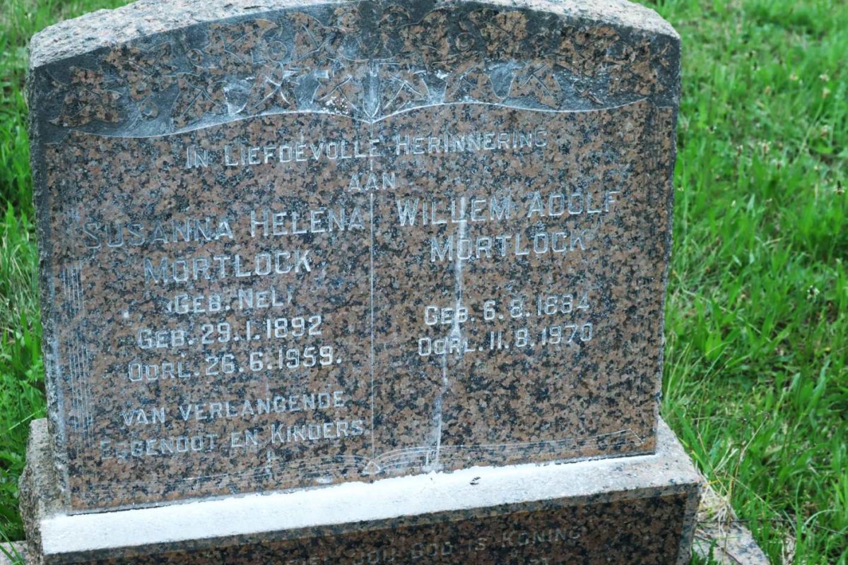 MORTLOCK Willem Adolf 1884-1970 &amp; Susanna Helena NEL 1892-1959