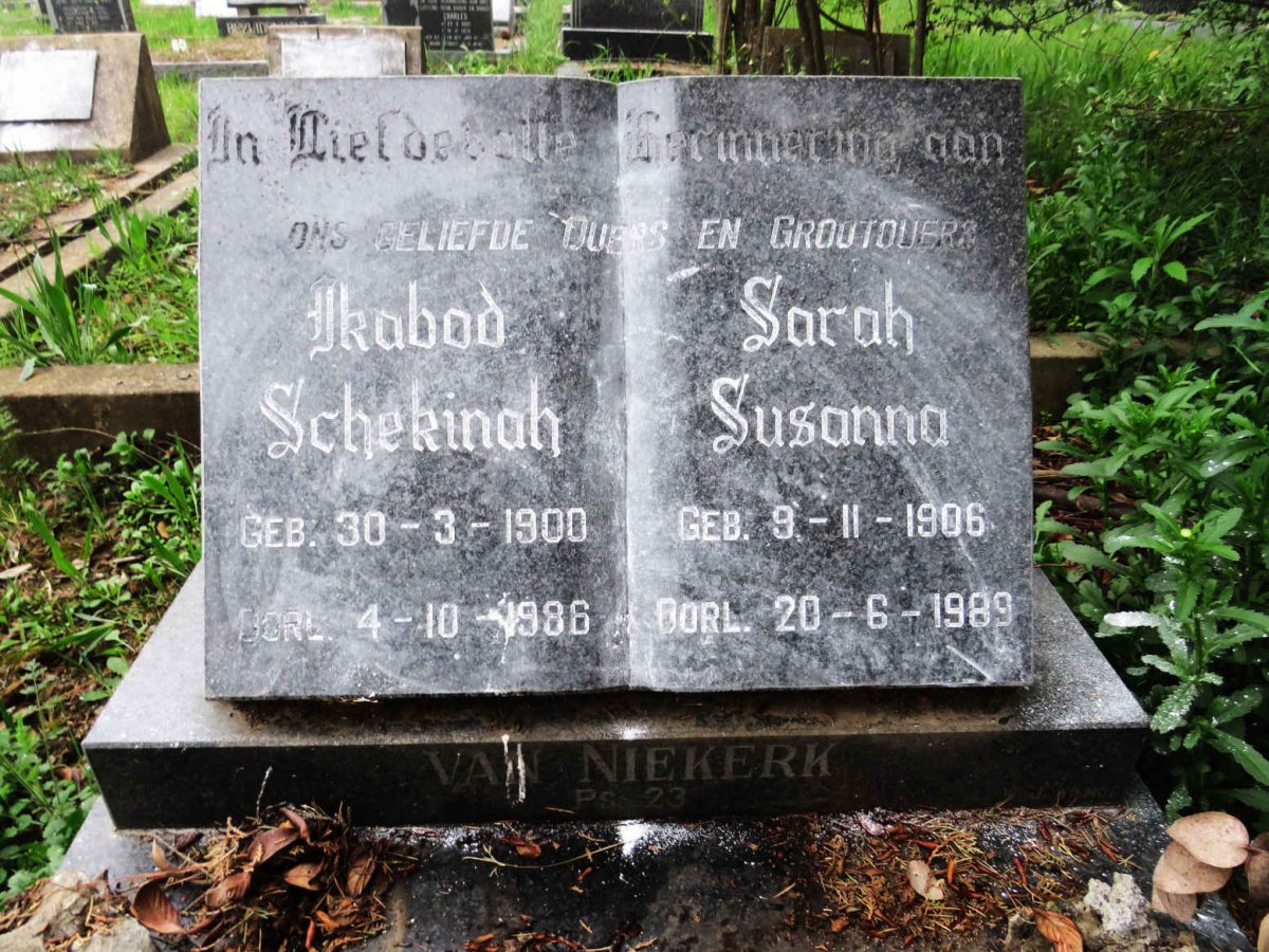 NIEKERK Ikabod Schekinah, van 1900-1986 &amp; Sarah Susanna 1906-1989