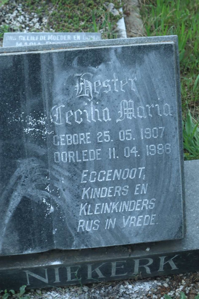 NIEKERK Hester Cecilia Maria, van 1907-1986