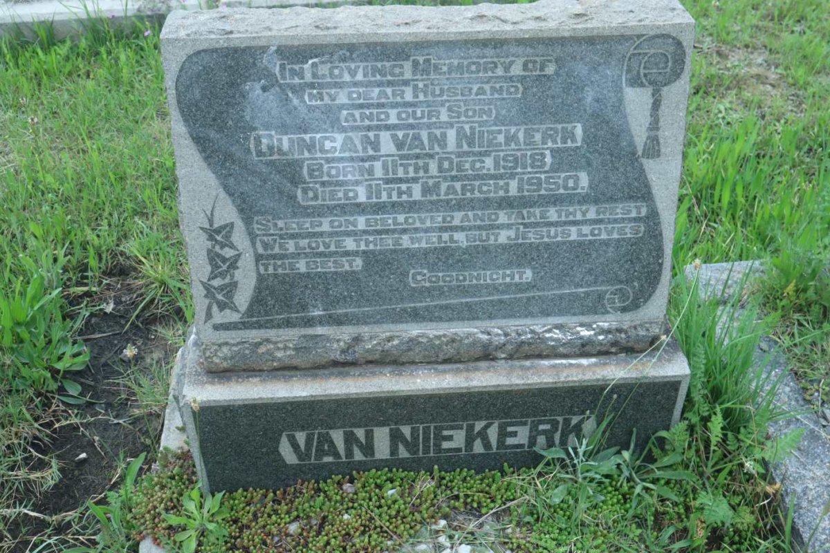NIEKERK Duncan, van 1918-1950