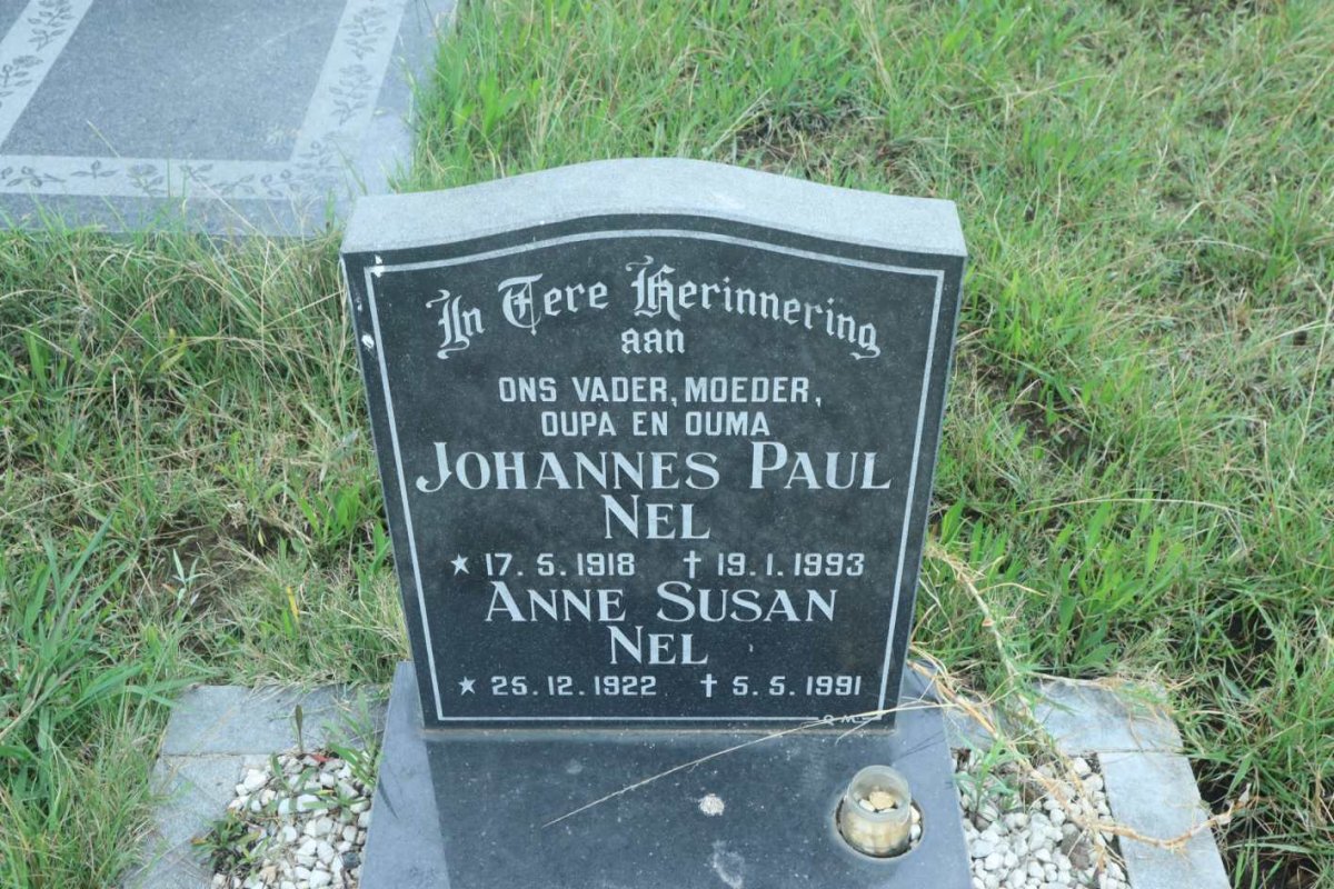 NEL Johannes Paul 1918-1993 &amp; Anne Susan 1922-1991