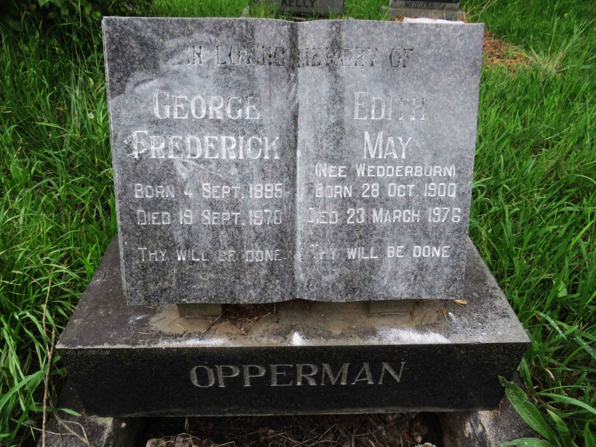 OPPERMAN George Frederick 1895-1970 &amp; Edith May WEDDERBURN 1900-1976