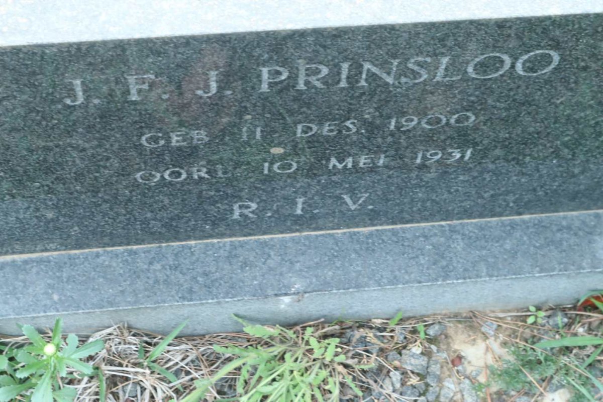 PRINSLOO J.F.J. 1900-1931