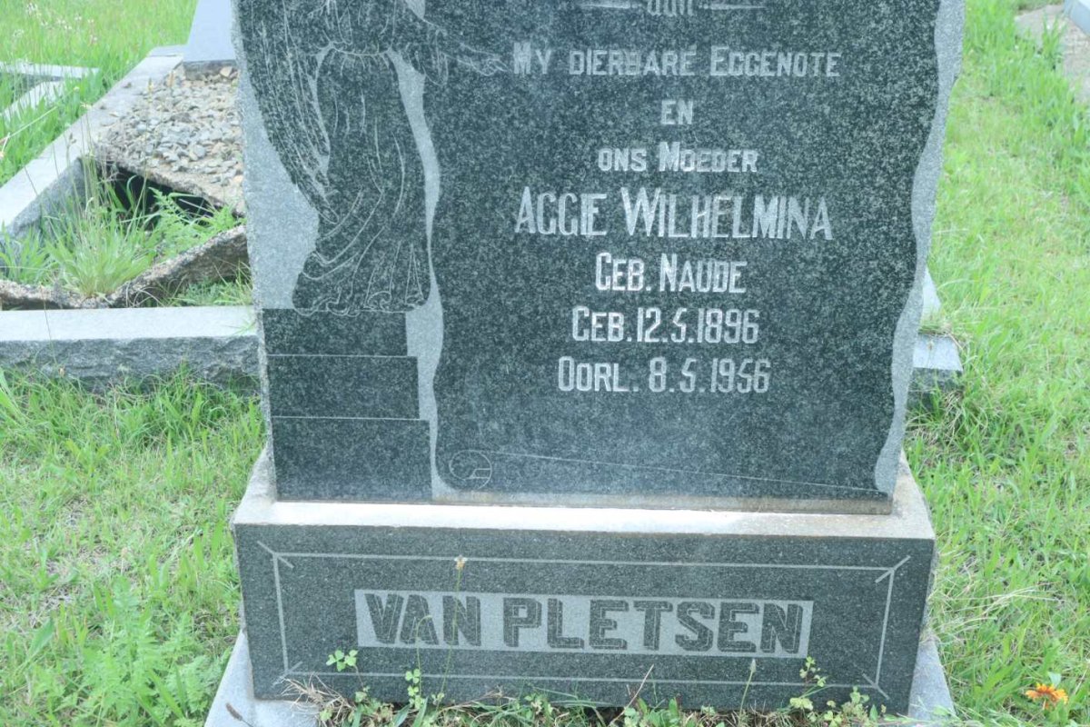 PLETSEN Aggie Wilhelmina, van nee NAUDE 1896-1956