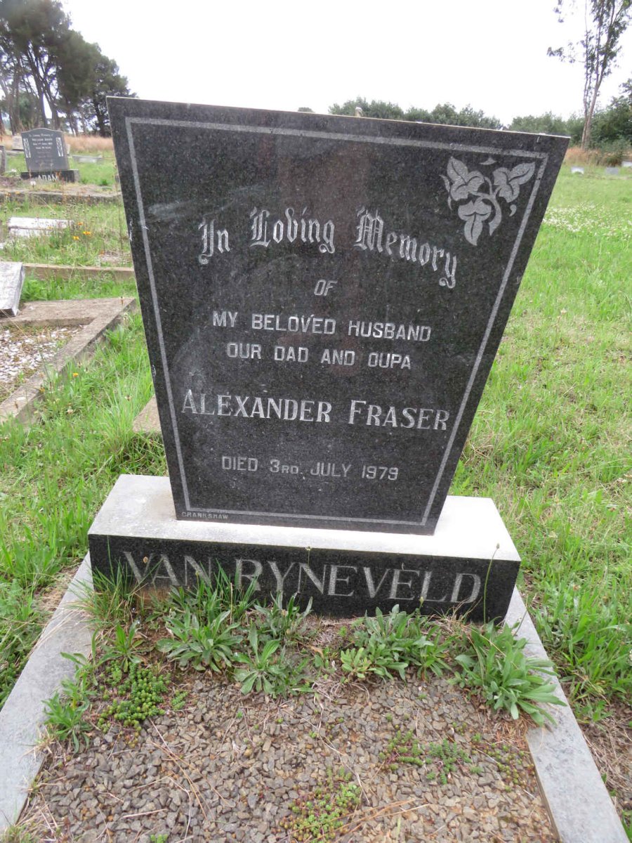 RYNEVELD Alexander Fraser, van -1979