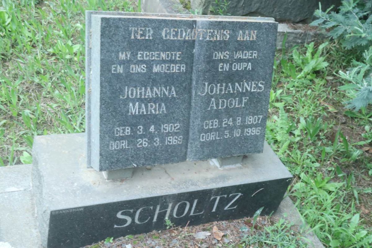 SCHOLTZ Johannes Adolf 1907-1996 &amp; Johanna Maria 1902-1969