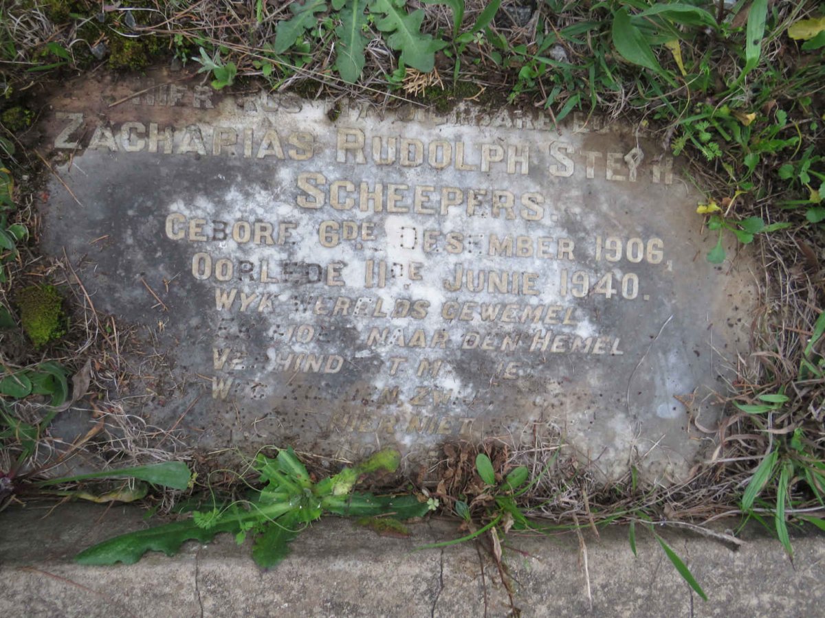 SCHEEPERS Zacharias Rudolph Steyn 1906-1940