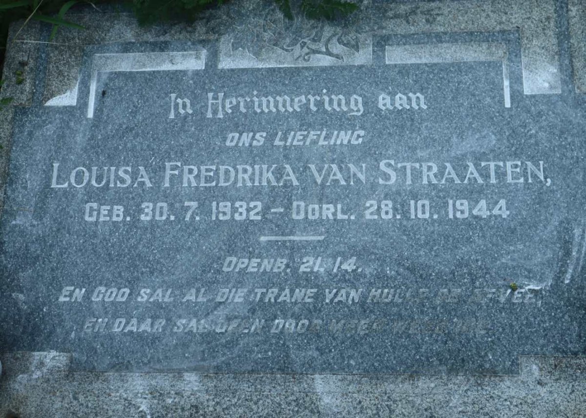 STRAATEN Louisa Fredrika, van 1932-1944