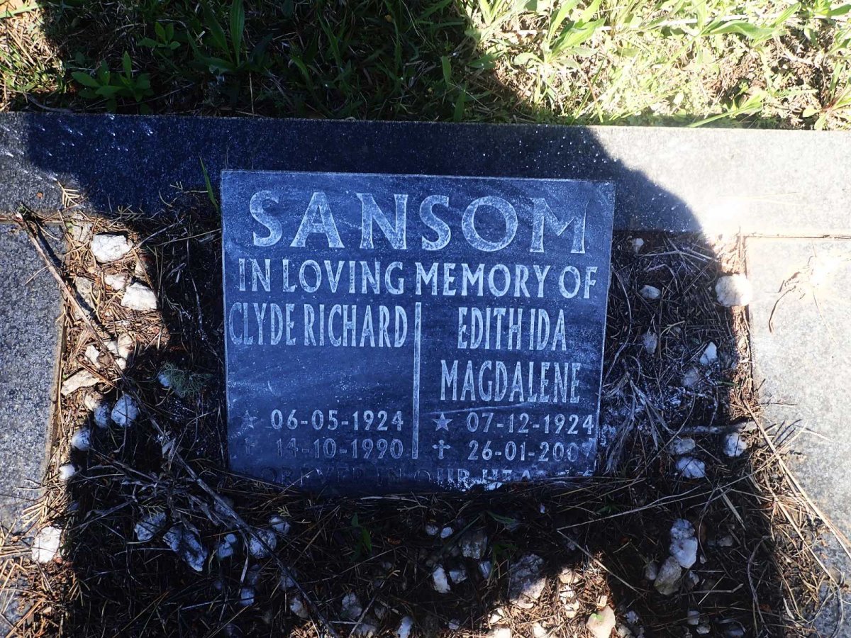 SANSOM Clyde Richard 1924-1990 &amp; Edith Ida Magdalene 1924-2007