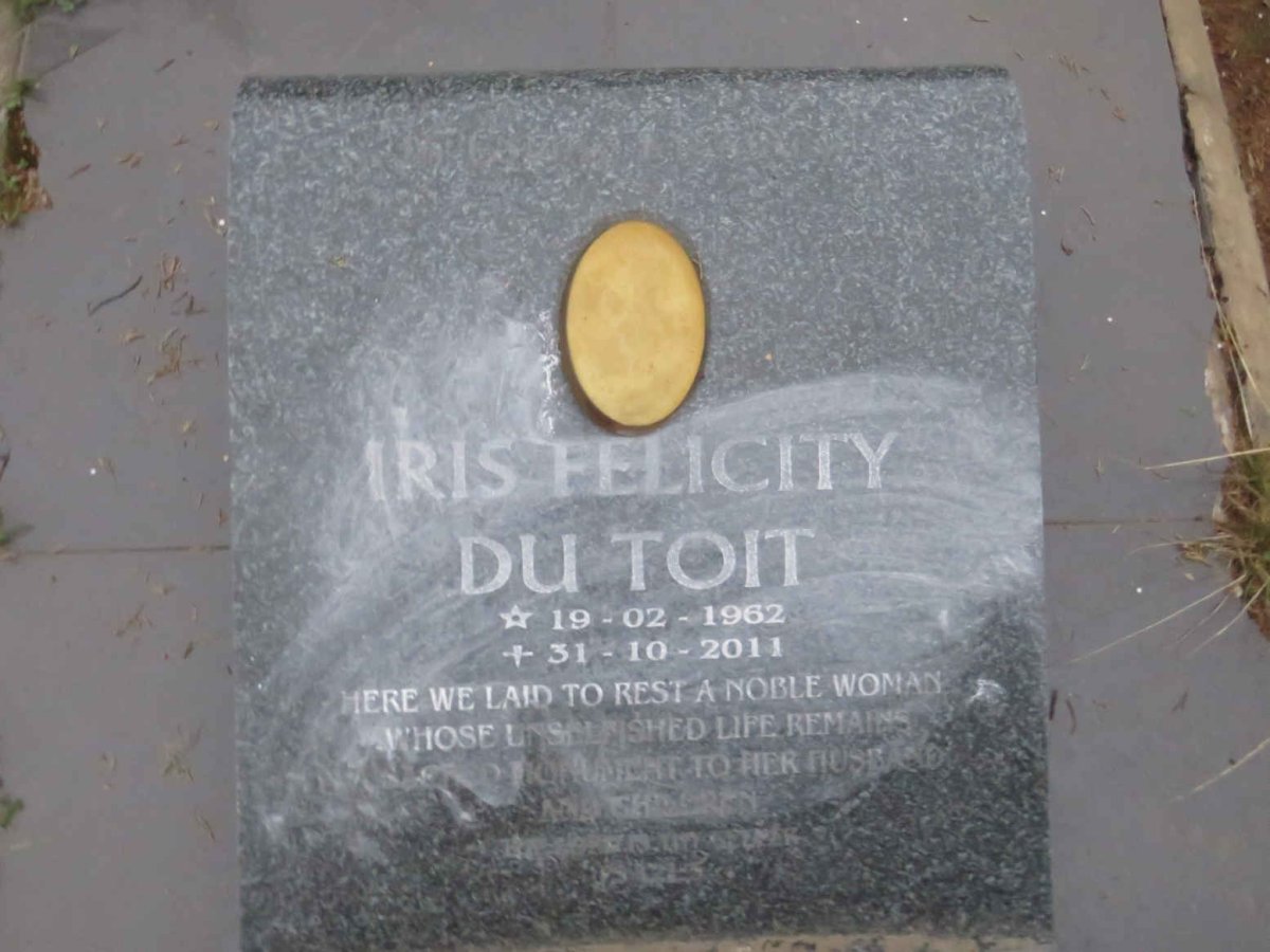 TOIT Iris Felicity, du 1962-2011