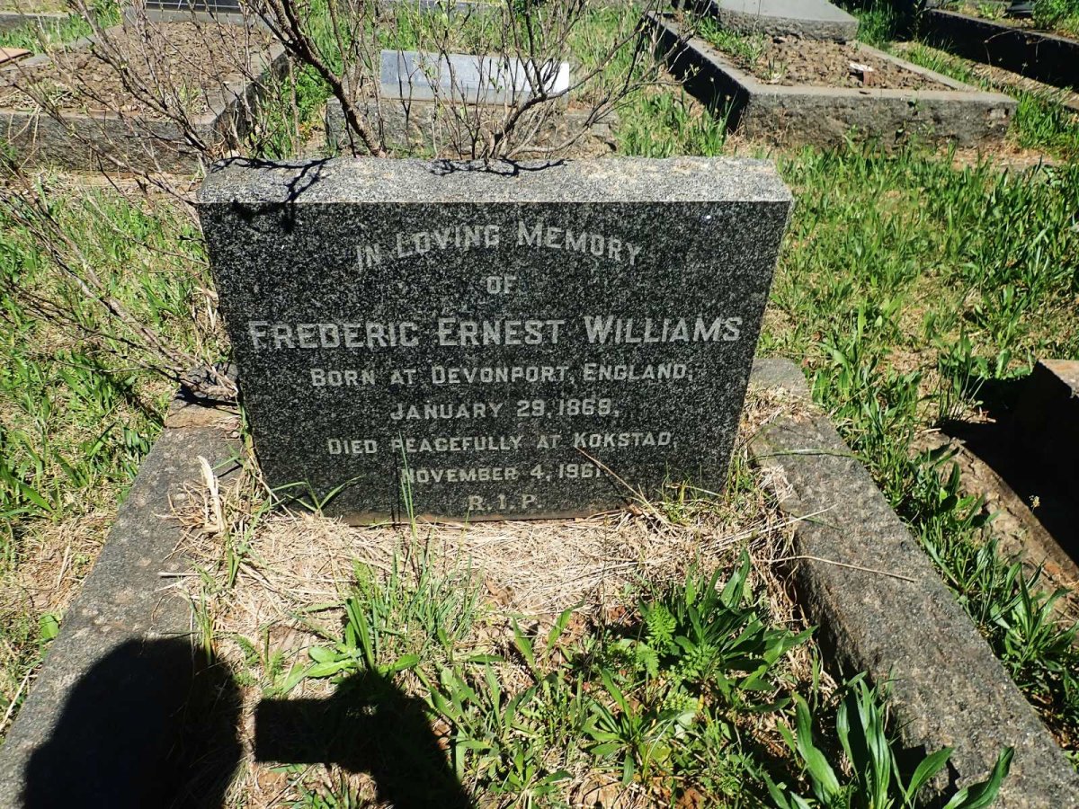 WILLIAMS Frederic Ernest 1869-1961