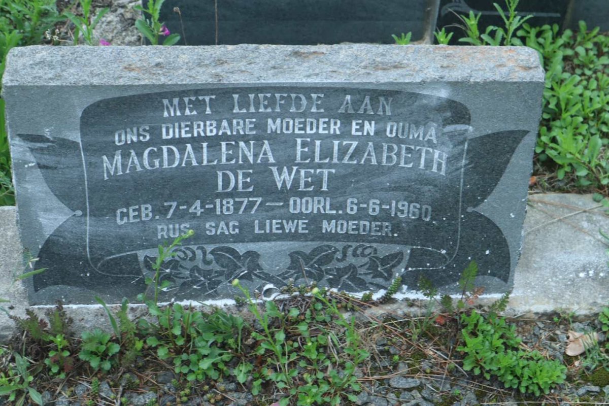 WET Magdalena Elizabeth, de 1877-1960