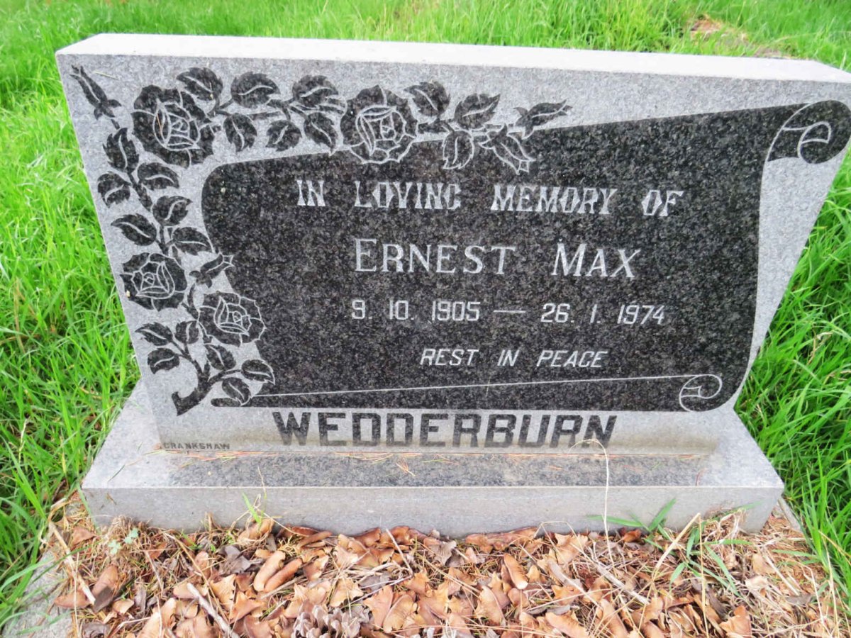 WEDDERBURN Ernest Max 1905-1974