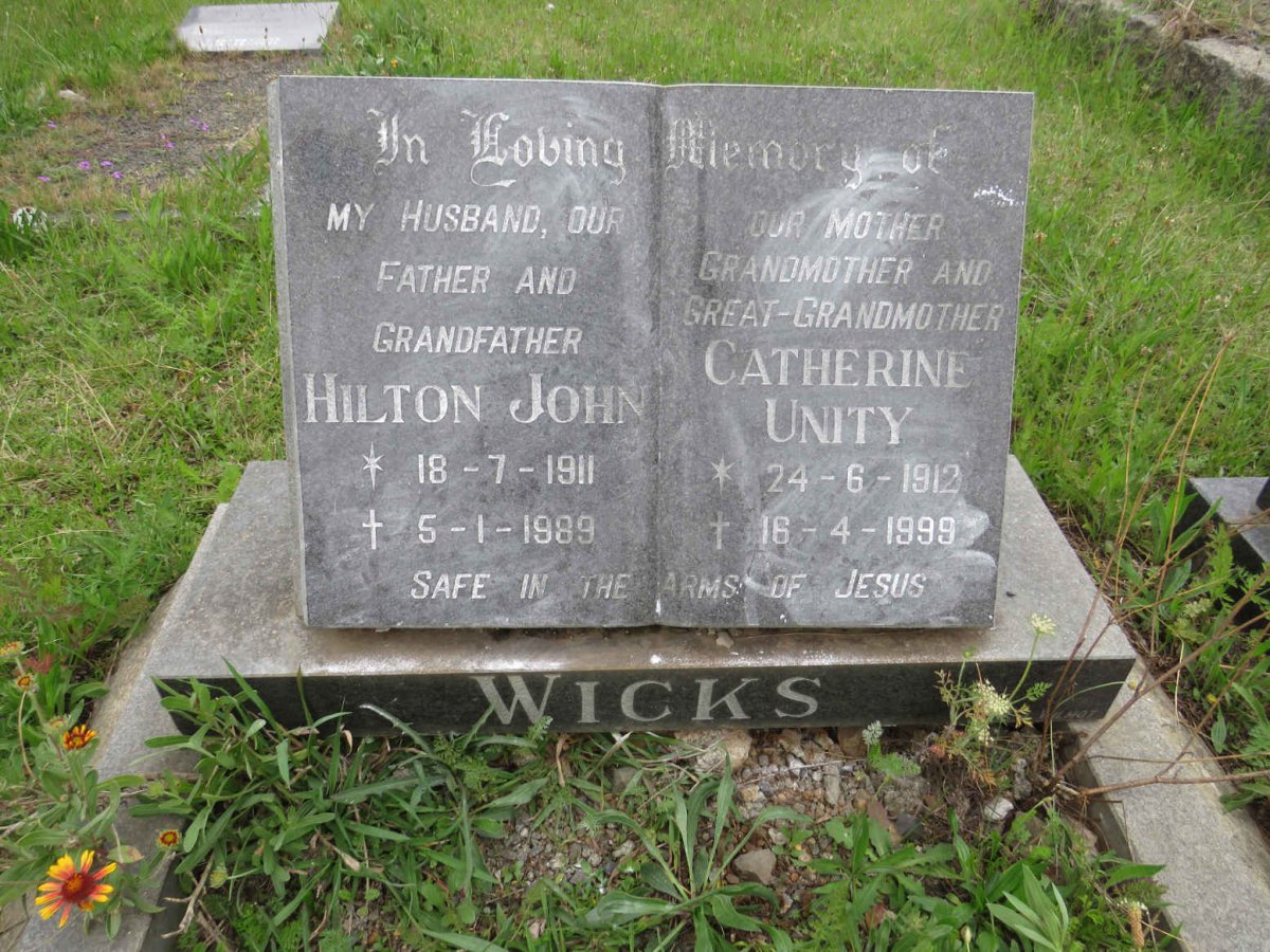 WICKS Hilton John 1911-1989 &amp; Catherine Unity 1912-1999