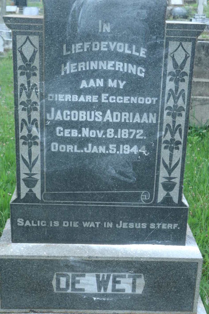 WET Jacobus Adriaan, de 1872-1944