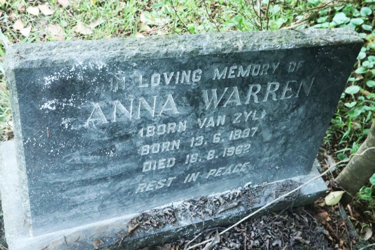 WARREN Anna nee VAN ZYL 1897-1962