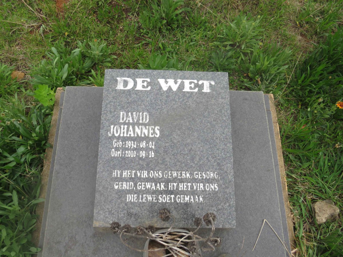 WET David Johannes, de 1934-2010